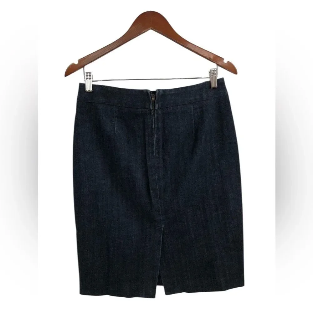 J.Crew Stretch Denim Pencil Skirt Size 6 Dark Wash
